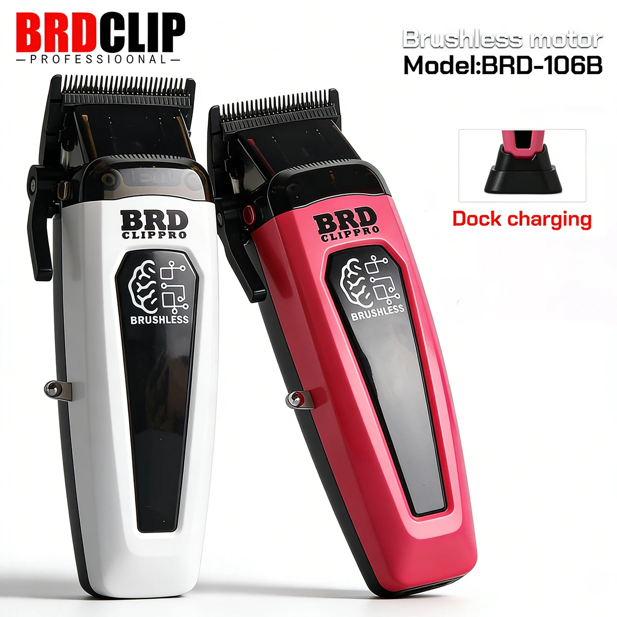

Профессиональная машинка для стрижки волос BRDCLIP с бесщеточным двигателем, электрический беспроводной триммер, магнитная крышка, ультратонкое движущееся лезвие для мужчин с основанием