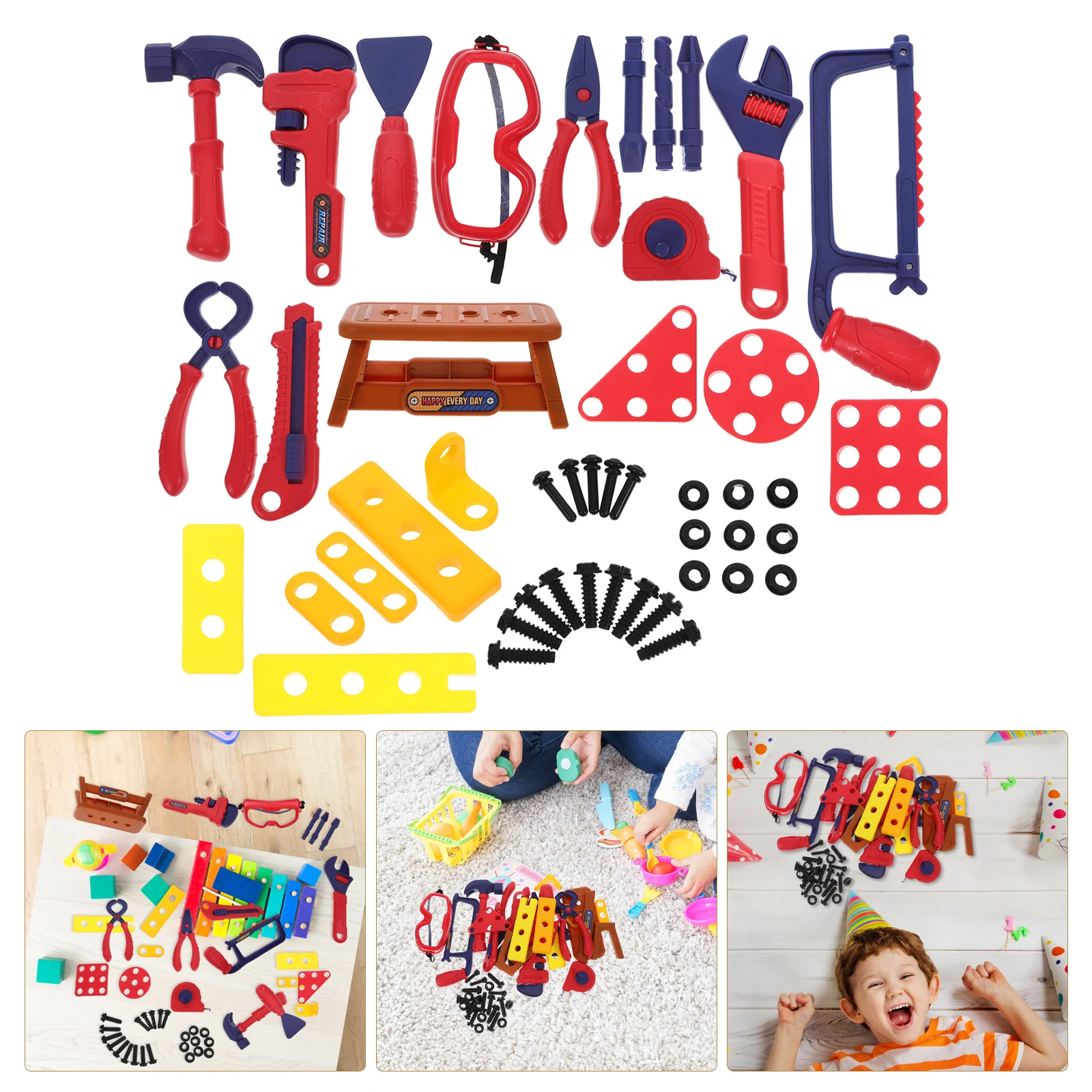 Herramienta de reparación de simulación, Kit para niños pequeños, caja de herramientas, herramientas para niños, juguete de plástico para juego de imitación