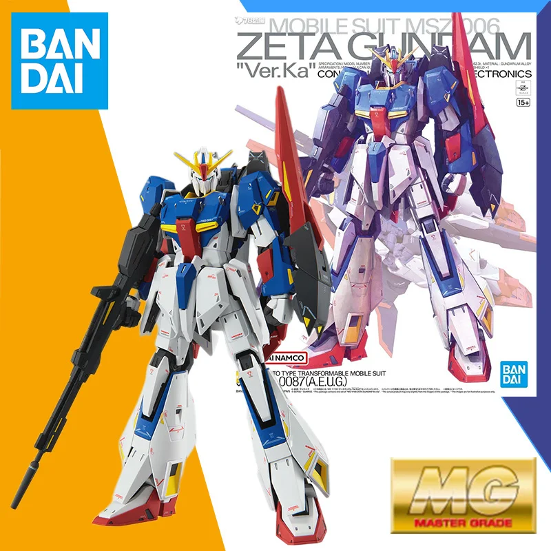 

Bandai MG 1/100 Master Grade ZETA GUNDAM Ver.Ka Model Kit Assembly Anime Action Figure Model Toys Gift for Children