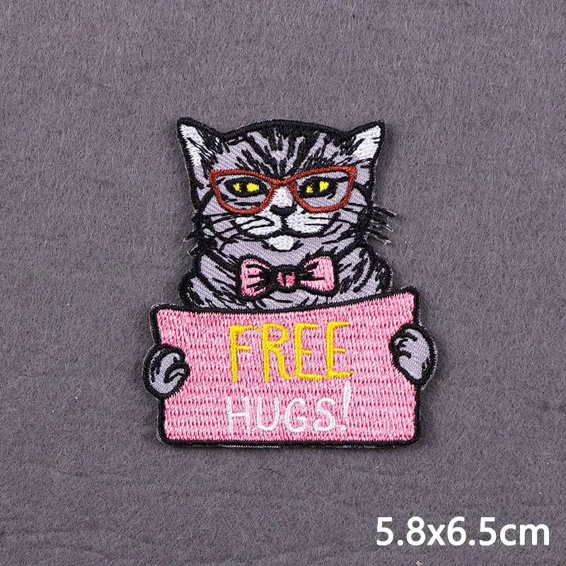 Animal Patch Iron On Patches For Clothing Thermoadhesive Patches On Clothes Cartoon Cat Embroidery Patch For Clothes DIY Sticker