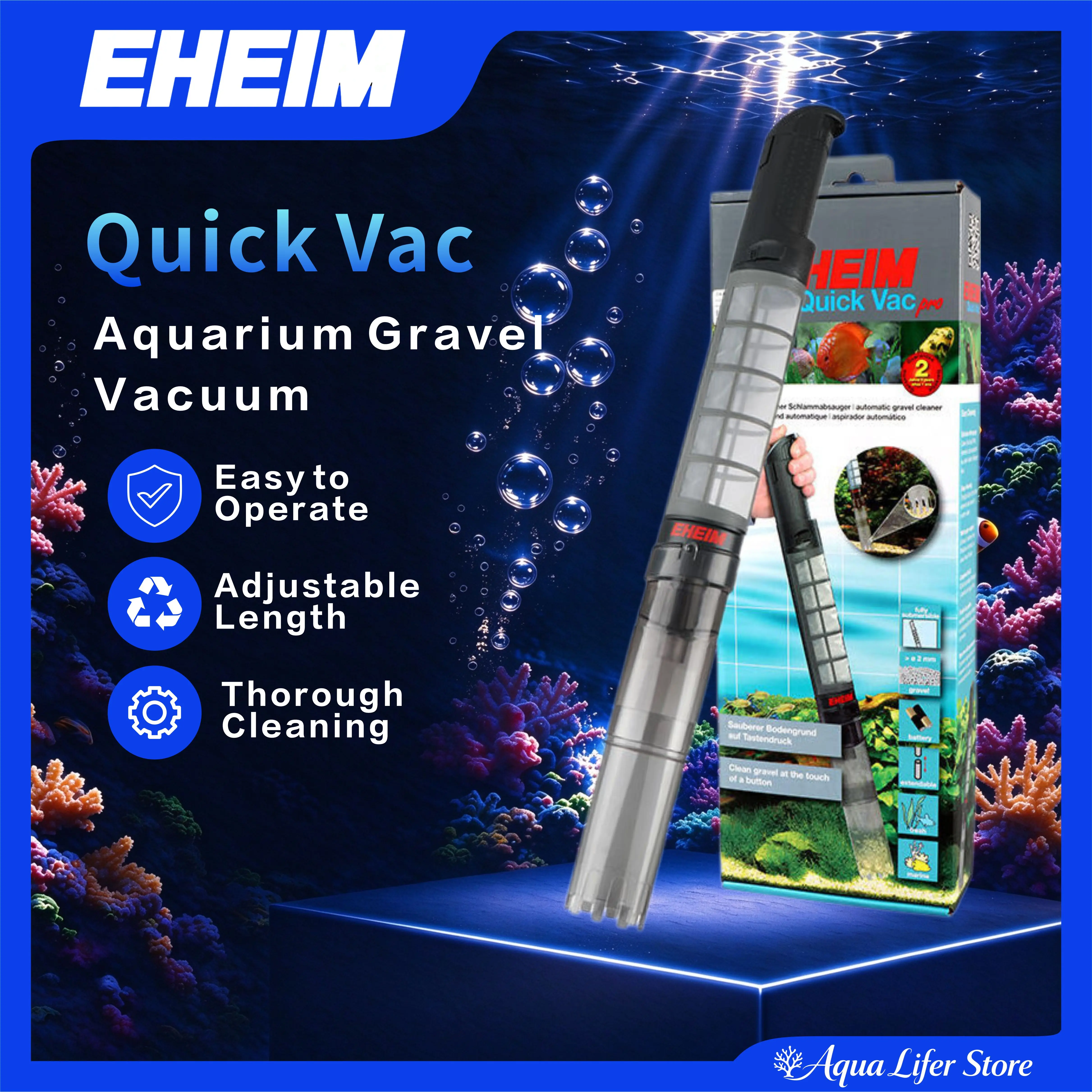 EHEIM Quick Vac Pro Aquarium Gravel Cleaner, Electric Siphon Vacuum, Fish Tank Substrate Waste Suction & Water Changing Tool
