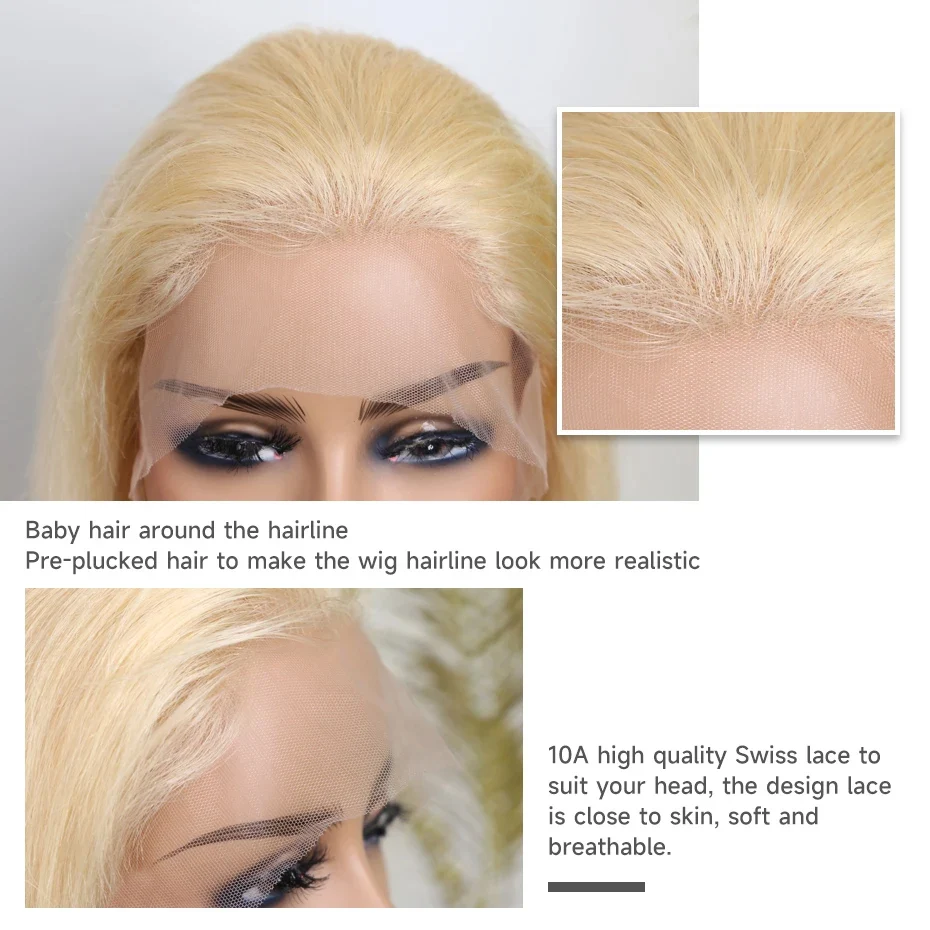 Transparent Lace Front Wig 613 Blonde Body Wave13x4 13x6 360 Lace Frontal Wigs 180 200 220 Density Brazilian Human Hair Wig Pre Plucked Brazilian Remy Hair Wigs