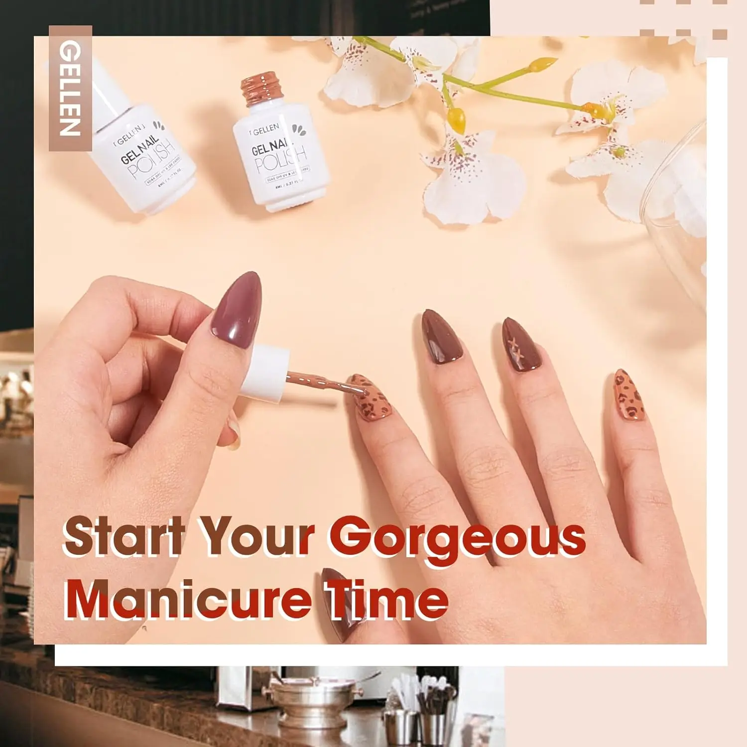 GELLEN Coffee GeL Smalto per unghie 6 colori Set Kit smalto gel solido marrone latte bianco alla moda Design caldo Manicure Home Salon Fai da te