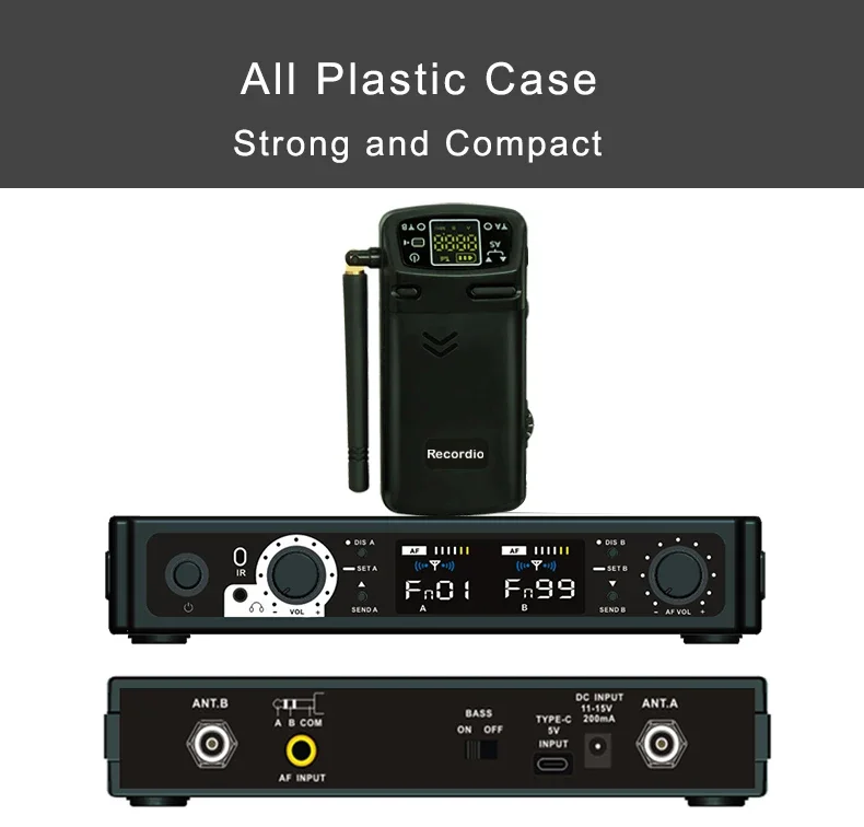 GAW-M802 UHF Professional Dual Channel Wireless Monitoring System,  For Stage Performances
