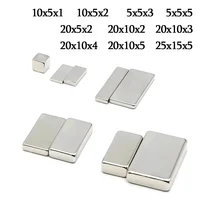 Imán de neodimio de bloque súper fuerte, imanes potentes N35, imán magnético permanente para refrigerador NdfeB, 5x5x5, 20x10x2, 20x10x5mm