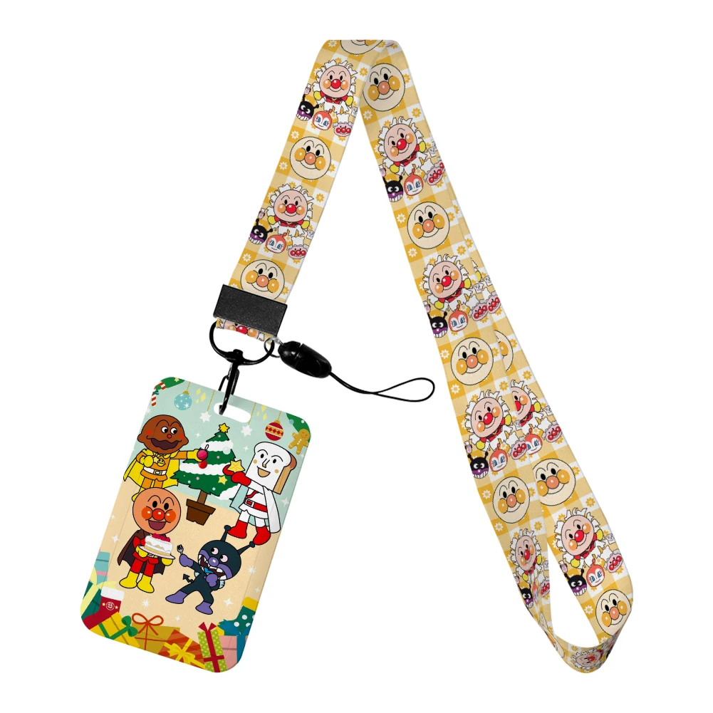 Hot Japanese Anime Food Lanyard For Keys Chain ID Credit Card Cover Bus Card Holder Charm Badge Holder