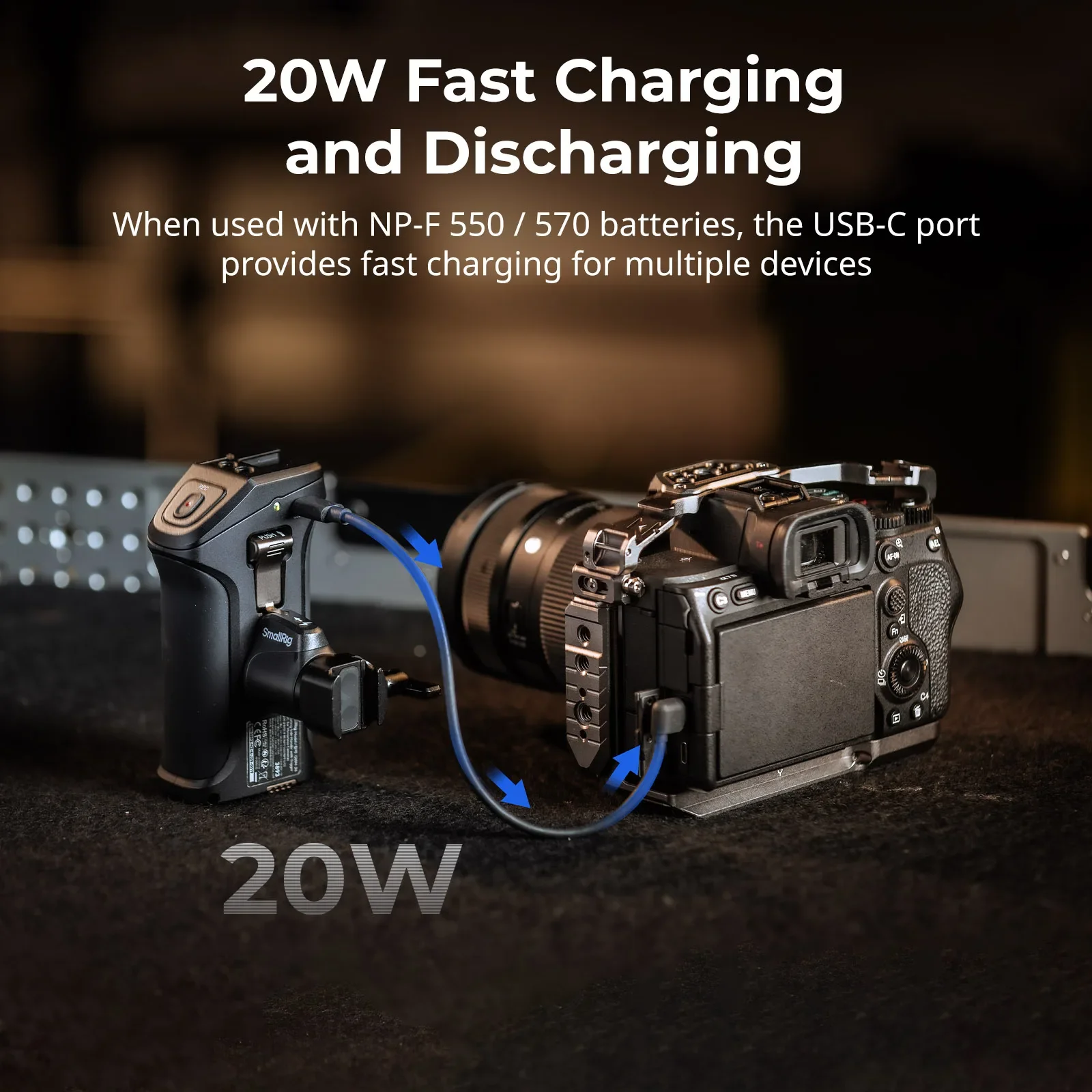 

SmallRig Rotating Side Handle with Trigger REC for Selected Sony Mirrorless Cameras for Sony FX3/FX30/A7R IV/A7 IV/A7S III -3893