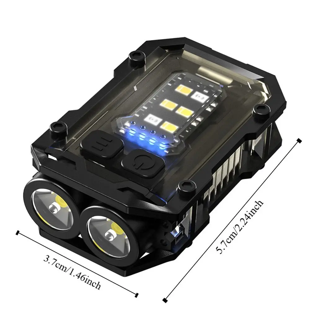 Durable LED+COB Keychain Flashlight Super Bright USB Rechargeable Mini Flashlight Magnetic with Back Clip Torch Lamp Running