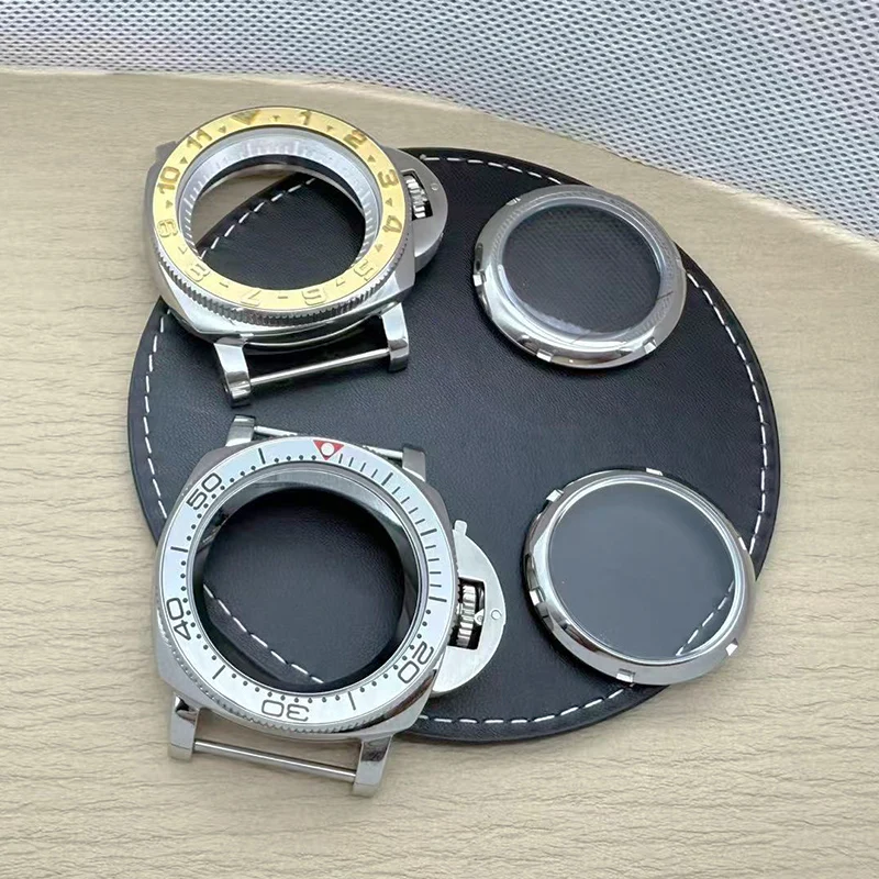 42mm PNH Watch Cases Transparent Bottom Cover Fit for NH35 NH36 4R35 7S Movement With 39mm*32mm Bezel Men's Watch Caserefitting