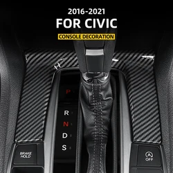 For HONDA 2016-2021 10th Civic Sedan Hatchback AT Gear panel decorative sticker Accessories