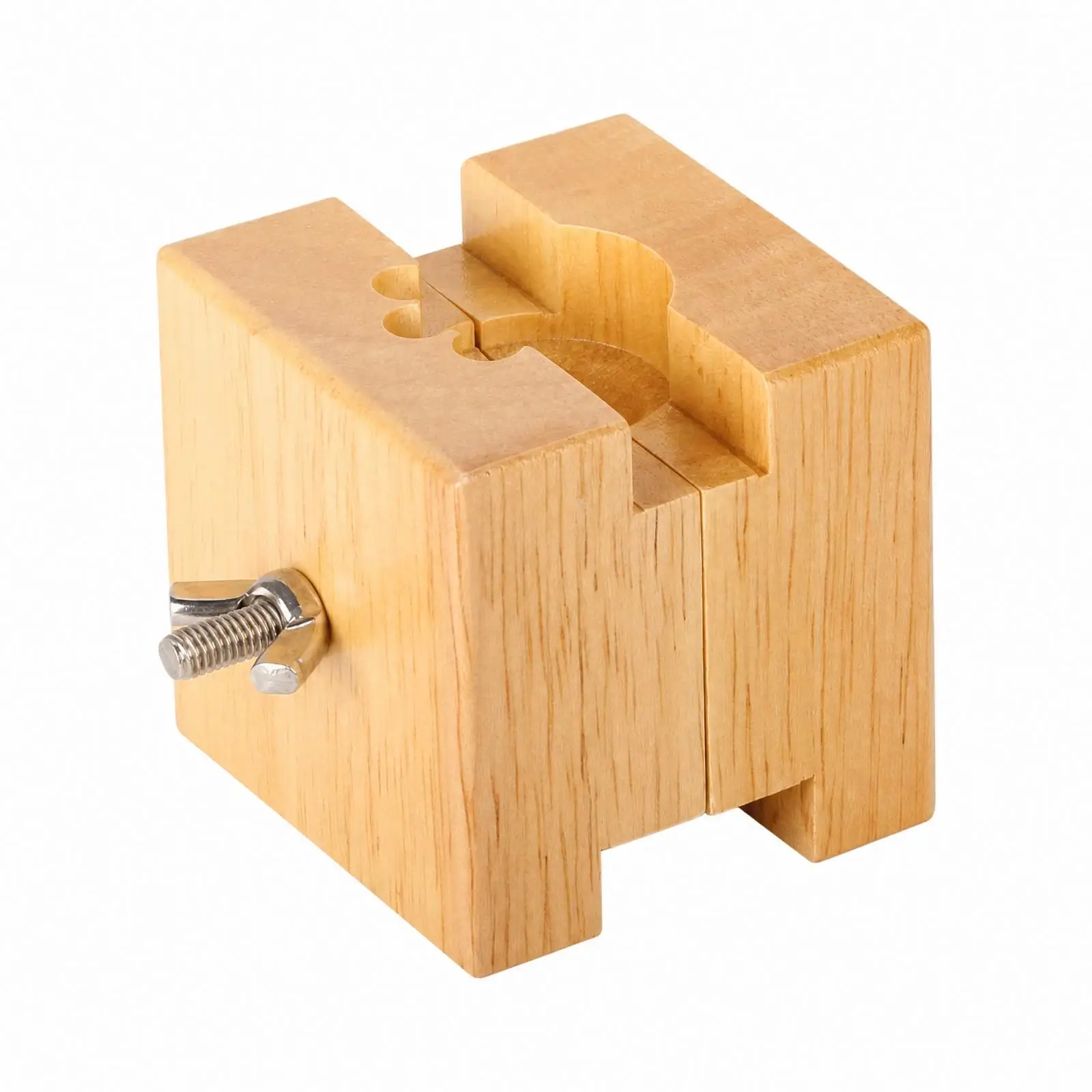 Compact Wood Watch Repair Stand with Threaded Adjustment for Watchmaker Bench Work Tool