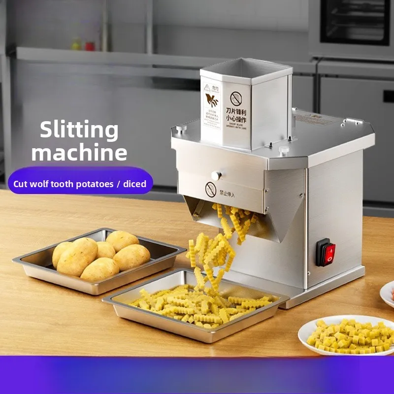 

YJQ potato fries machine commercial vegetable cutting potato wave fries cutting strip dicing machine