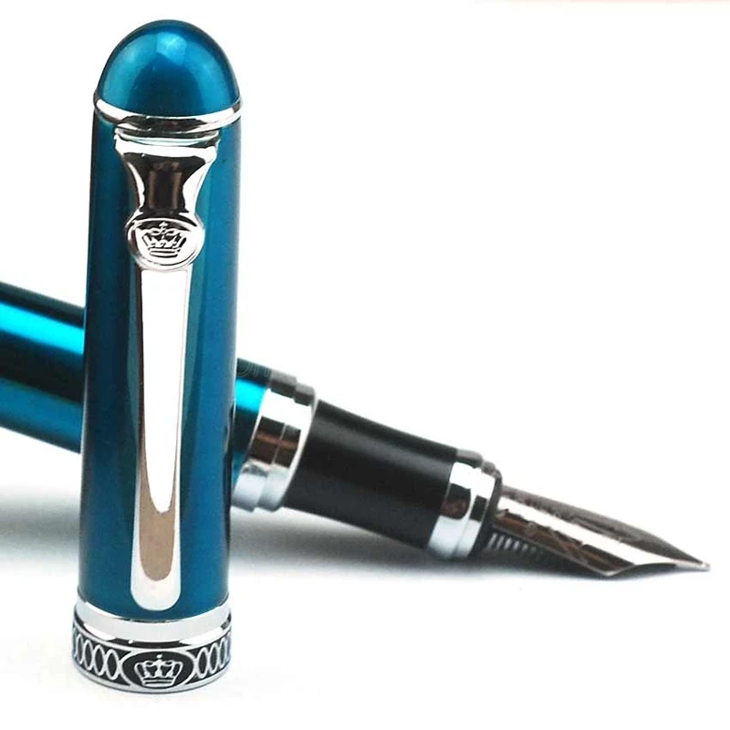 

Duke D2 Business Blue Fountain Pen Advanced With Ink Cartridge Silver Clip Writing Tool For Office & Home & School