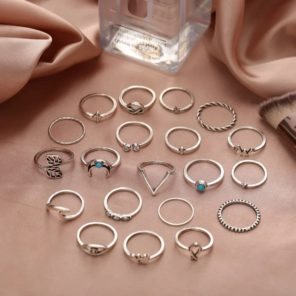 Delysia King   20pcs/set  Bohemian women's eyes and moon  combination ring set