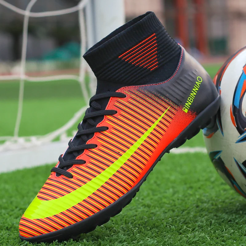 

Men's Sports TF Indoor Football Shoes Adult High-Tops Wear Resisting Training Shoes Teenagers Non Slip Shoes