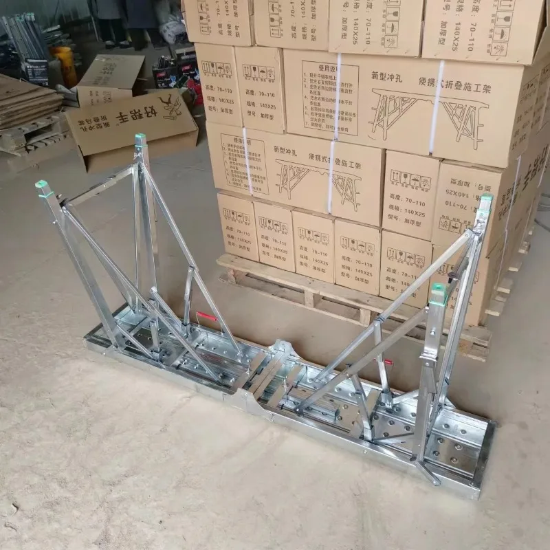 Equipamento de construção de metal moderno, extensão dobrável, andaime telescópico, plataformas de trabalho industrial com escada combinada