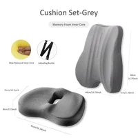 Memory Foam Seat and Back Support Pillow Set: Ergonomic Comfort for Office Chair and Car Use 11
