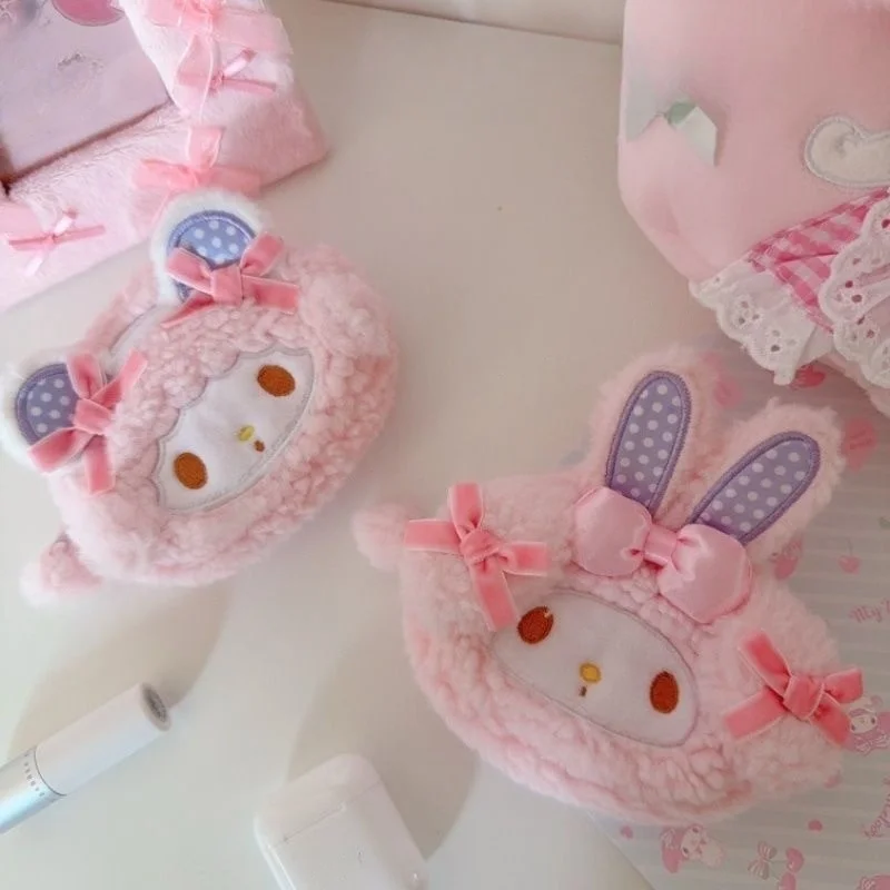 Sanrios My Melody Kawaii llavero de felpa Anime My sweet piano muñeco de peluche monedero bolso de estudiante colgante llavero regalos para niñas