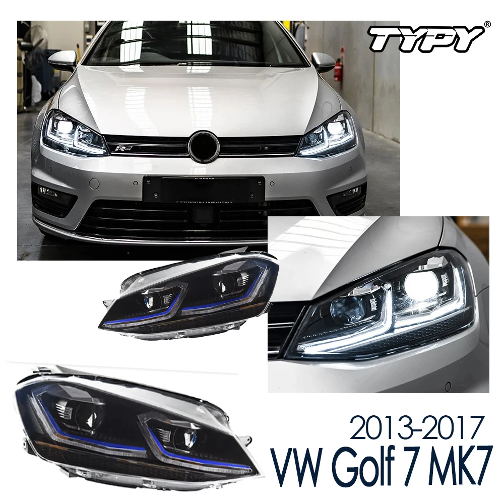 

Автомобильные фары TYPY для VW Golf 7 MK7 LED 2013-2017, Стайлинг фар, динамические линзы указателя поворота, автомобильные аксессуары в сборе