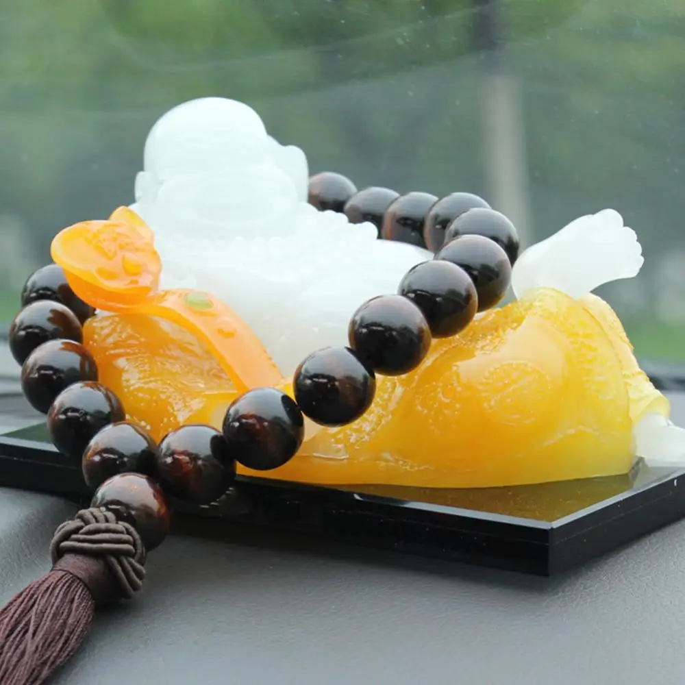 Wood Buddha Beads Car Rearview Mirror Hanging Pendant Interior Decor Ornament