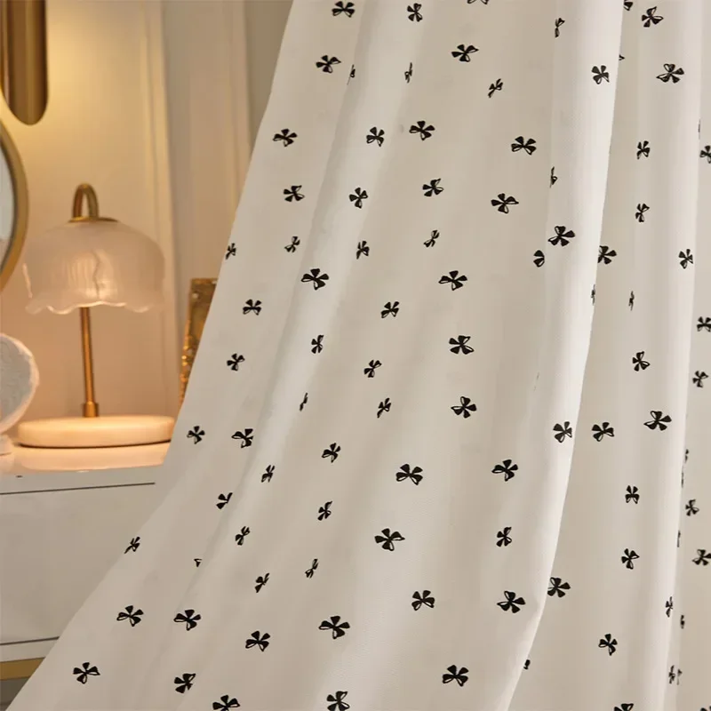 Hepburn Style French Retro Tulle Romantic Curtains For Living Room Small Fragrant Lace Bedroom Dining Study Decor Custom Size