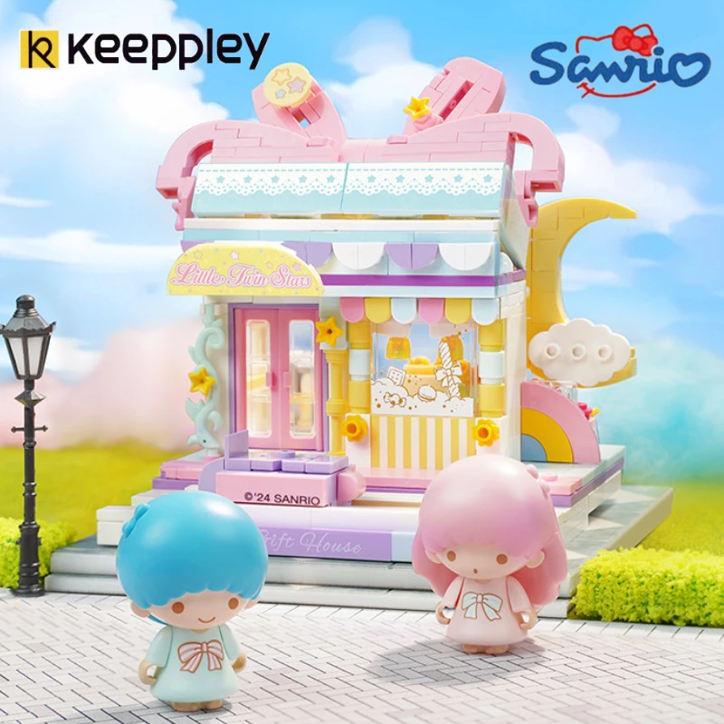 

Keeppley Sanrio уличные строительные блоки LittleTwinStars модель Kuromi Сборка строительные блоки модель праздничный подарок