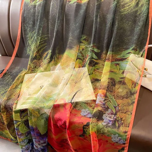 Beach Stoles Sunscreen Wraps Shawls Silk Scarf Spring Foulard Female Hijab Scarves Wraps for Women Luxury Hijab Headband Bandana