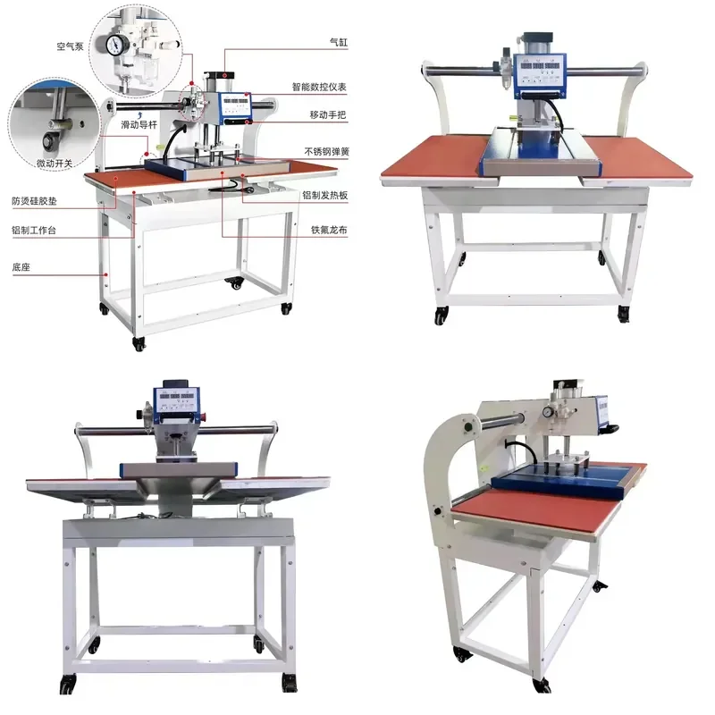 for 40x60cm Manual Semi Automatic Pneumatic Hot Press Dual Station Flatbed Printer for DTF Sublimation Transfer Work