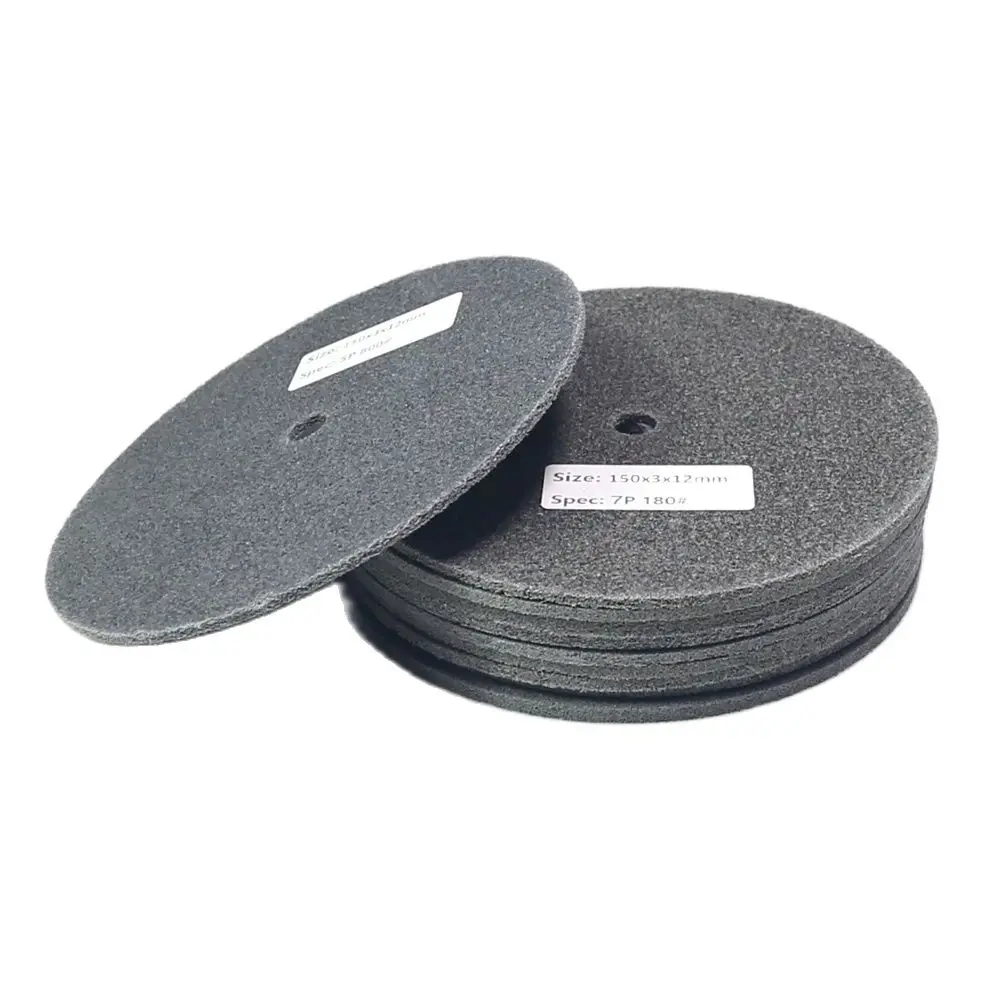 3 pcs 150x3x12mm Non-woven Unitized Polishing Disc Thin Grinding Slice for Metal Plastic Slots Finish