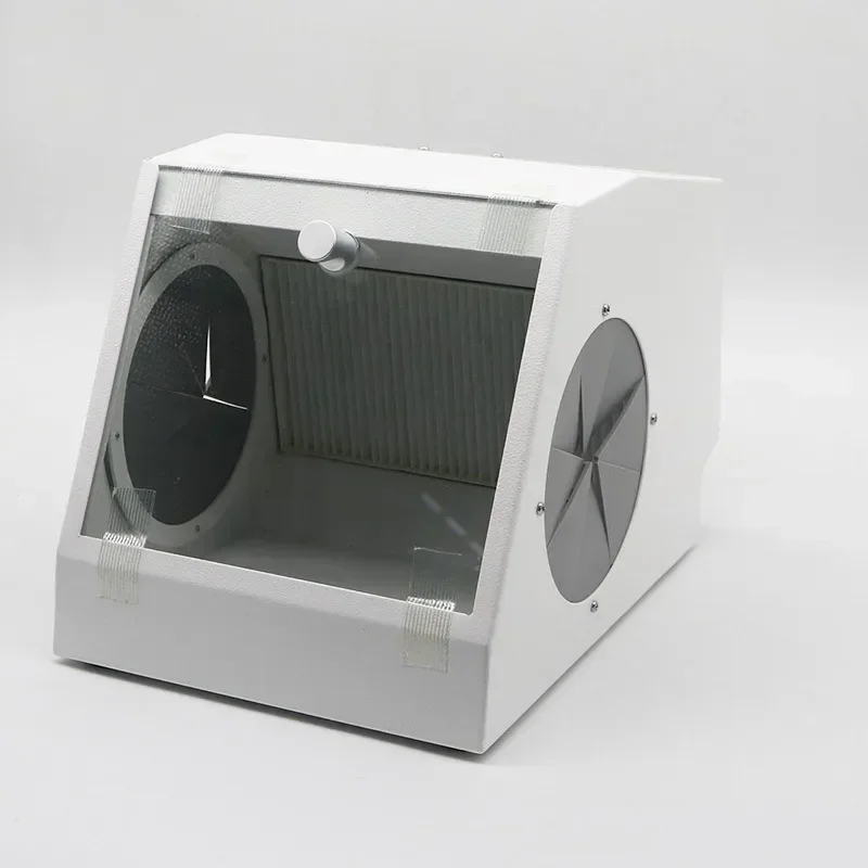 Sandblasting dust box, alumina sandblasting machine system, technician protective box cover