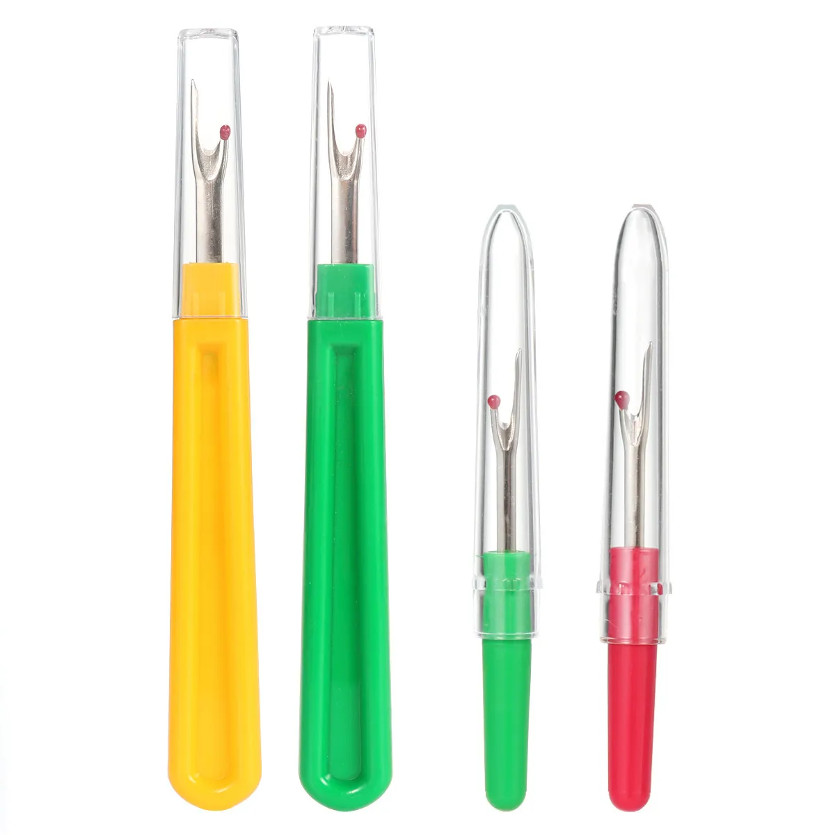 4Pcs Large Small Seam Ripper Set Clear Cap Sewing Unpicker Thread Cutter Stitch Removal Tool Sewing Tool Seam Ripper Set