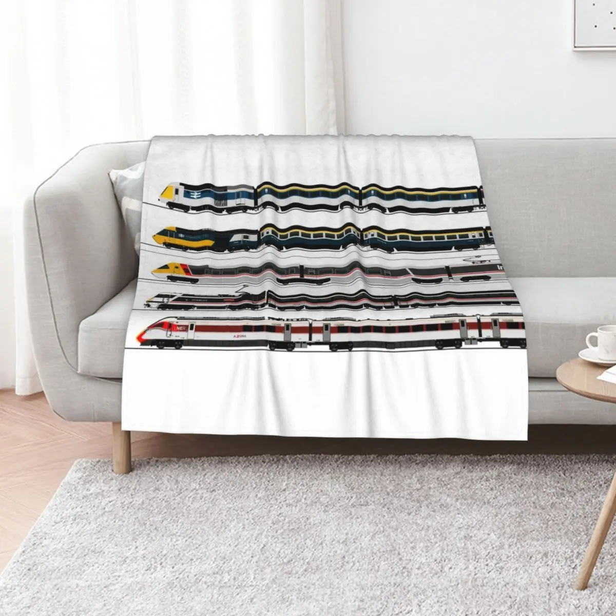 BRITISH HIGH SPEED TRAINS Throw Blanket Luxury Throw Decoratives Shaggy Large Furry Hairy Blankets