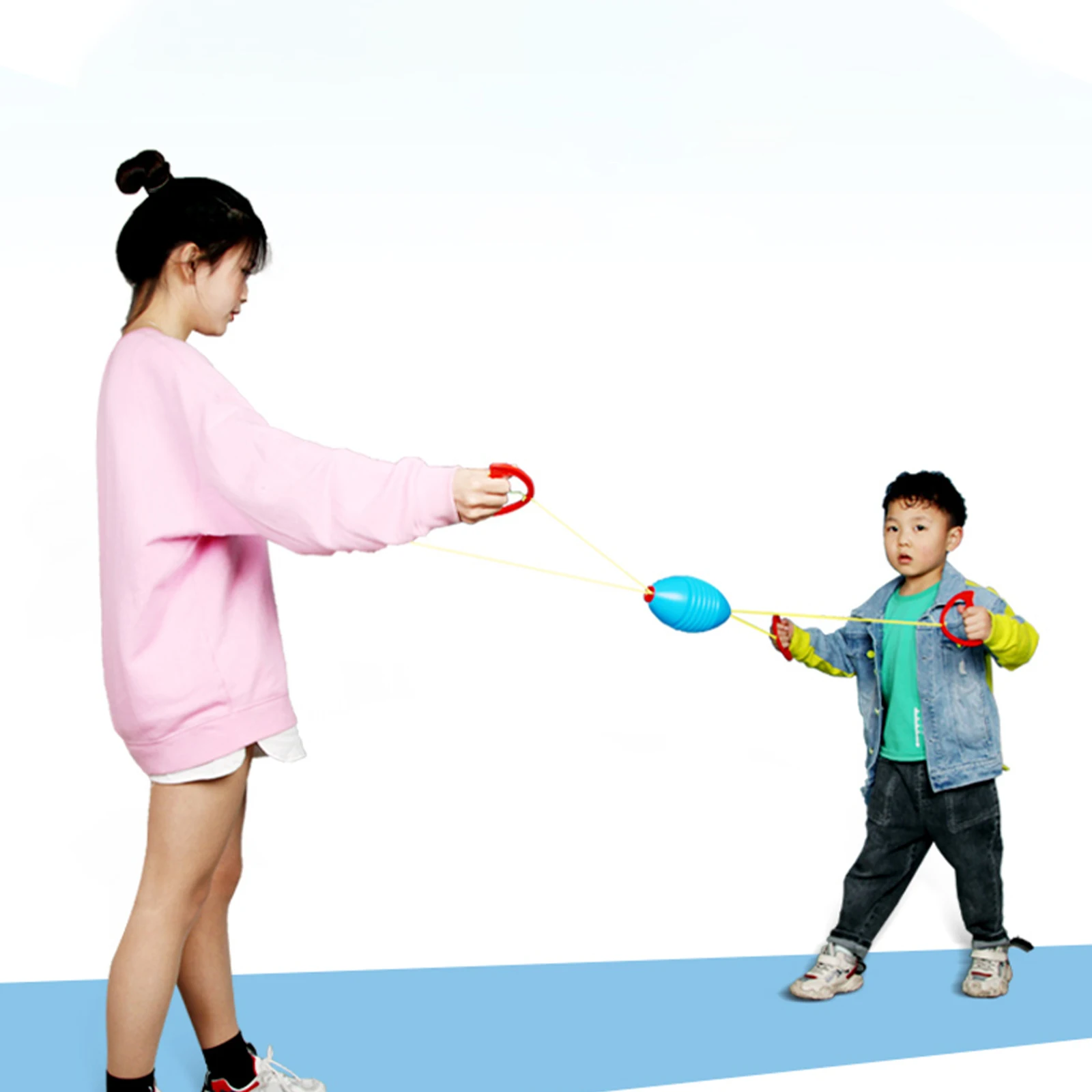 2 個プルザボール面白い子供のおもちゃボール子供のおもちゃコラボレーション手描きフラッシュ親子