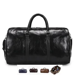 Grand sac de voyage en cuir pour homme, grand sac de sport indépendant, sac à main de fitness, bagage initié, noir, mode, fermeture éclair, PU