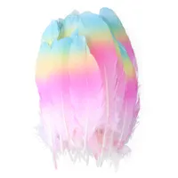 Macaron Three-color gradient Goose feather 10pcs/lot 6-8\