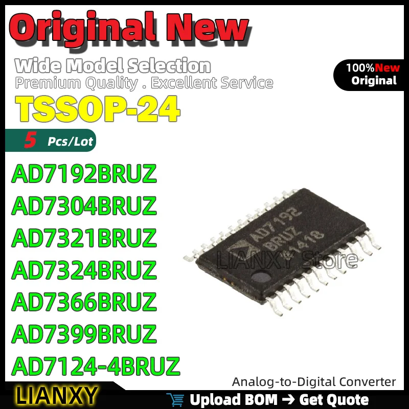 

5pcs TSSOP-24 AD7192BRUZ AD7304BRUZ AD7321BRUZ AD7324BRUZ AD7366BRUZ AD7399BRUZ AD7124-4BRUZ Analog-to-Digital Converter New