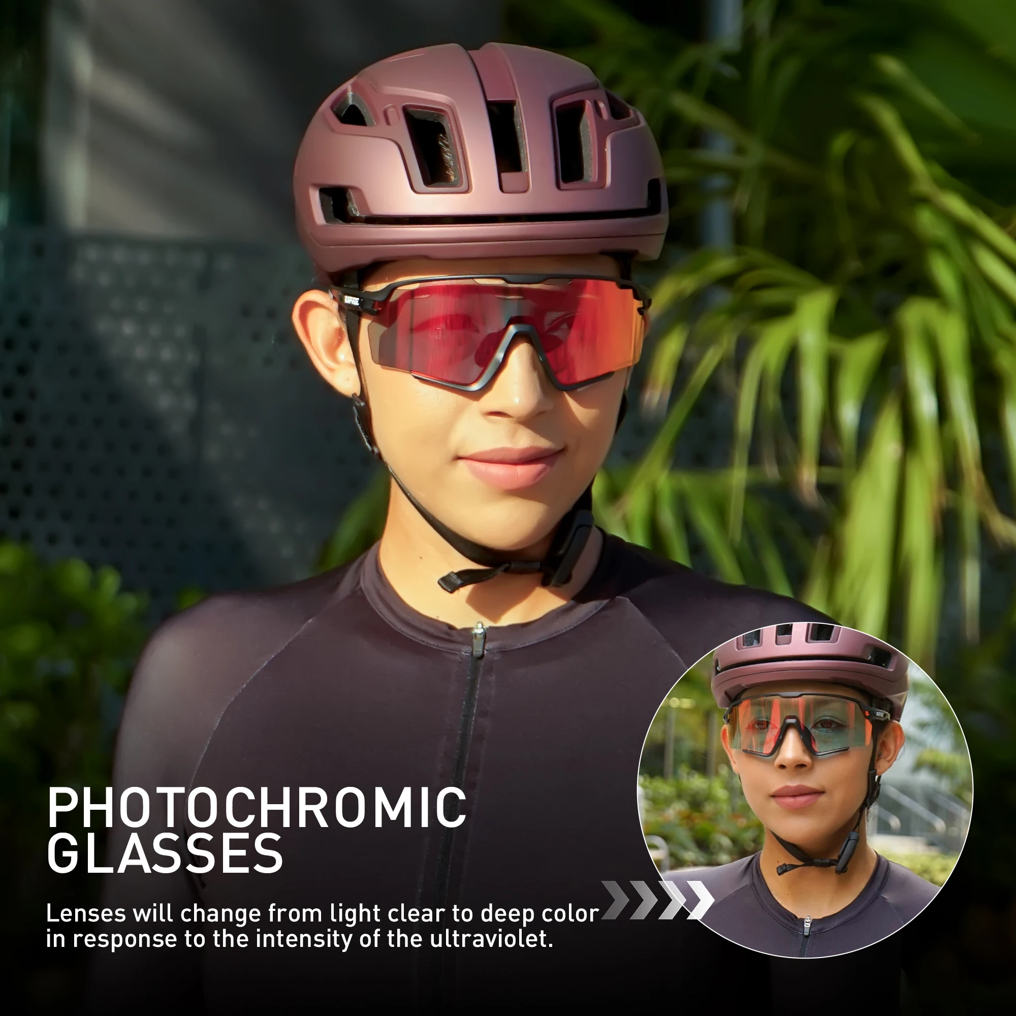 KAPOVE New Photochromic Outdoor Road Bicycle Sports MTB Cycling Sunglasses UV400 Cycling Eyewear Men Women Riding HiKing Glasses
