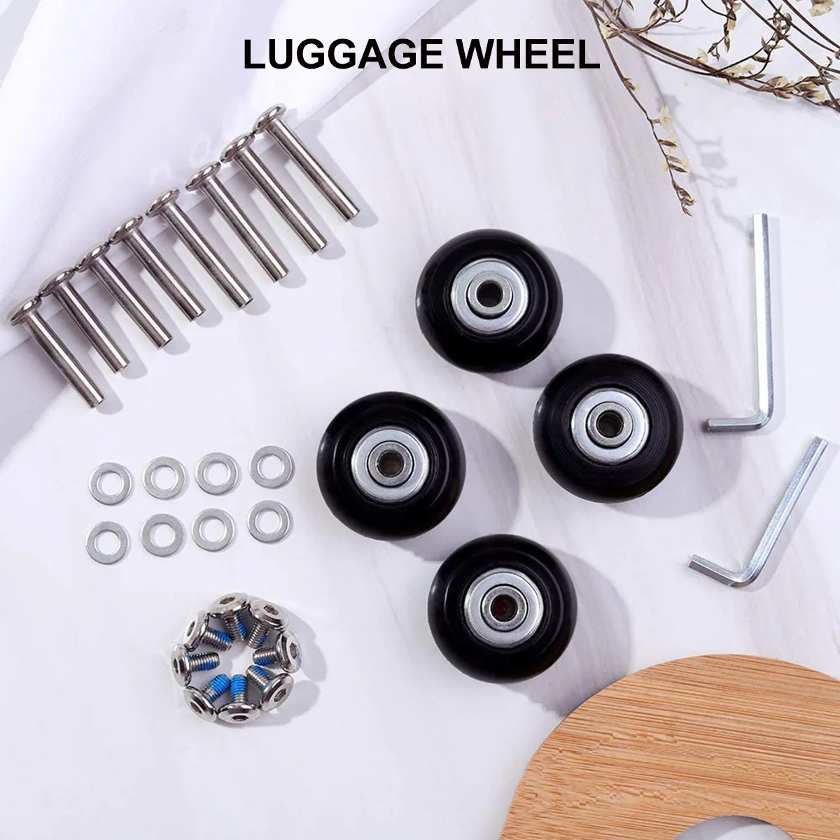 30 Pcs Luggage Wheel Accessories Wear-Resistant Suitcase Replacement Wheels Repair Tool Caster Rubber Mute Car