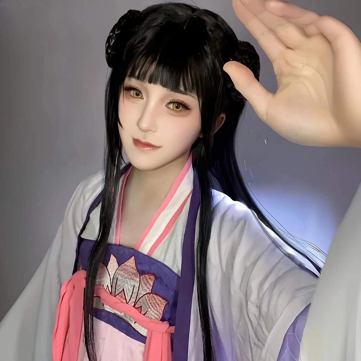 偽毛沢東同志江銀麗コスプレユニバーサルブラックロングストレートオリジナルエブリオライトエアバングスフルヘッドギア