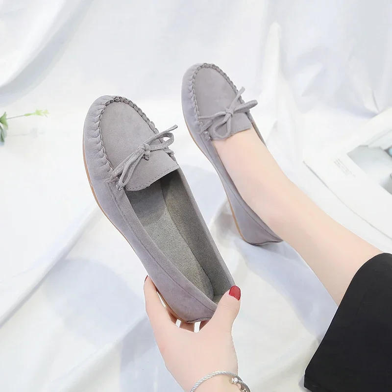 2024Women Shoes Slip on Loafers for Ballet Flats Women Suede Casual Sneakers Zapatos Mujer Flat Shoes for Mom Fashion Shoes