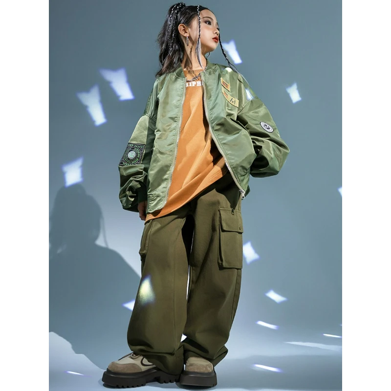 ربيع الخريف الاطفال الفتيان الفتيات الشارع الشهير الهيب هوب فضفاض البيسبول سترة واسعة الساق السراويل البضائع مجموعات الأطفال معطف الجينز رياضية