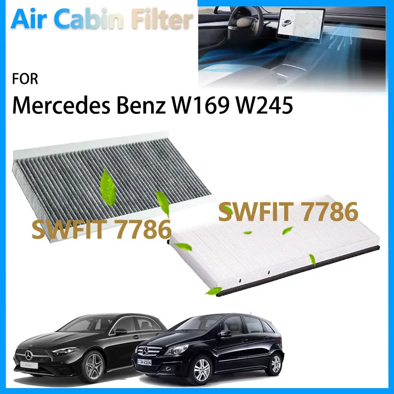 1X filtro de cabina de aire para Mercedes Benz Clase A B W169 W245 2004 - 2011 accesorios limpieza aire acondicionado A 1698300218 2010 2006