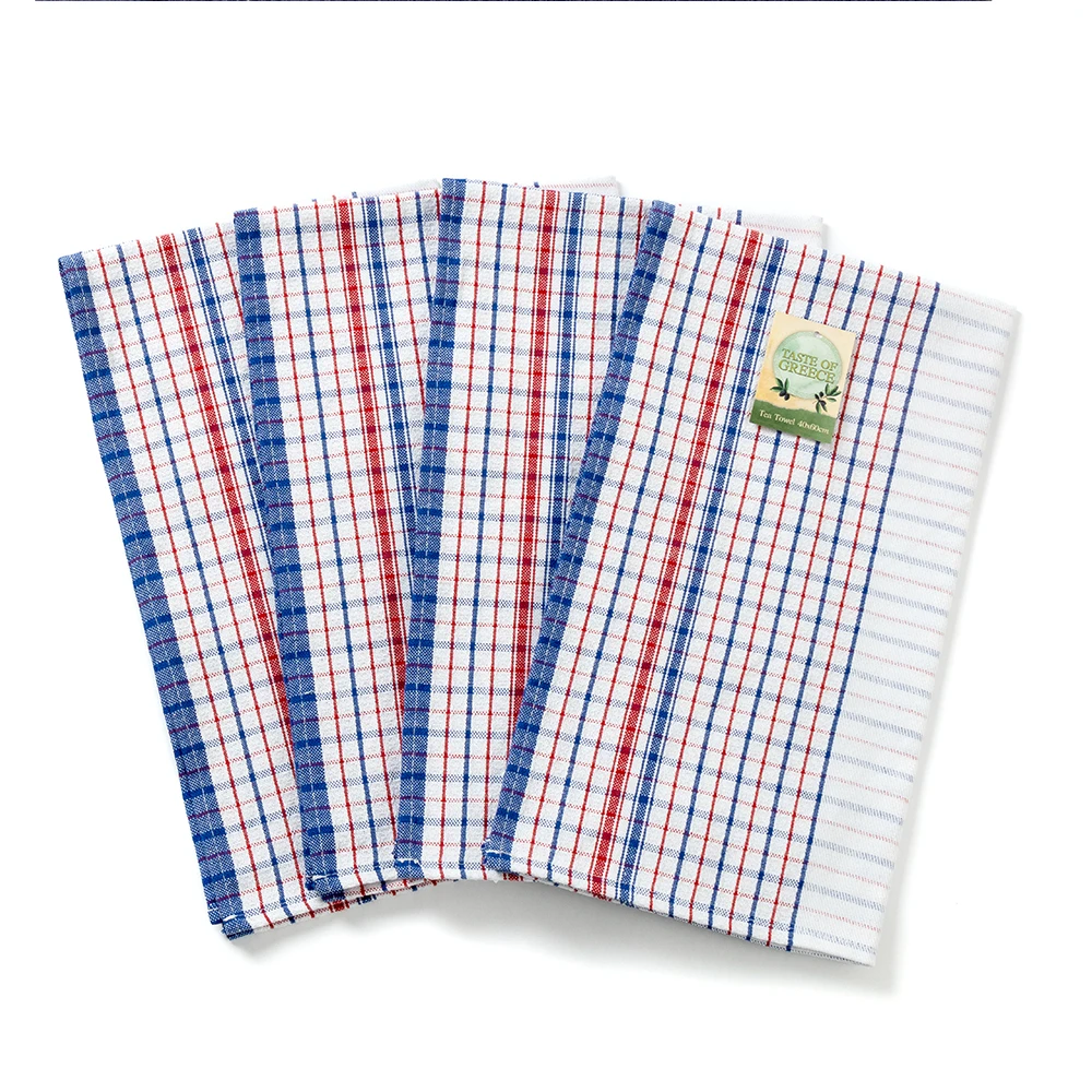 Premium Pure Polyester Dishcloth Set - 1/5/10-Piece Pack Checkered European Design 45x80 cm For Dishwashing Only