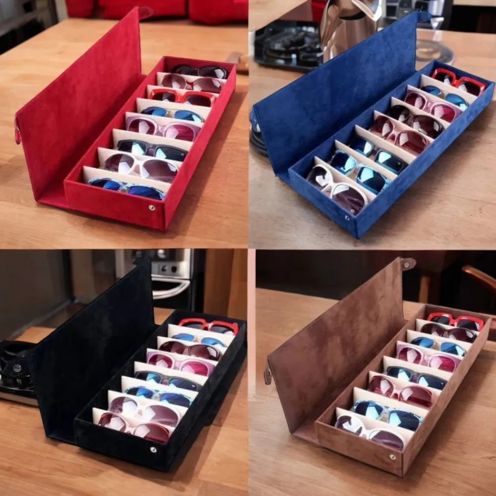 High Quality Glasses Organizer Case Box Holder with 8 Slot Grids for Eyeglass and Sunglasses Display Stand Jewelry organizer box