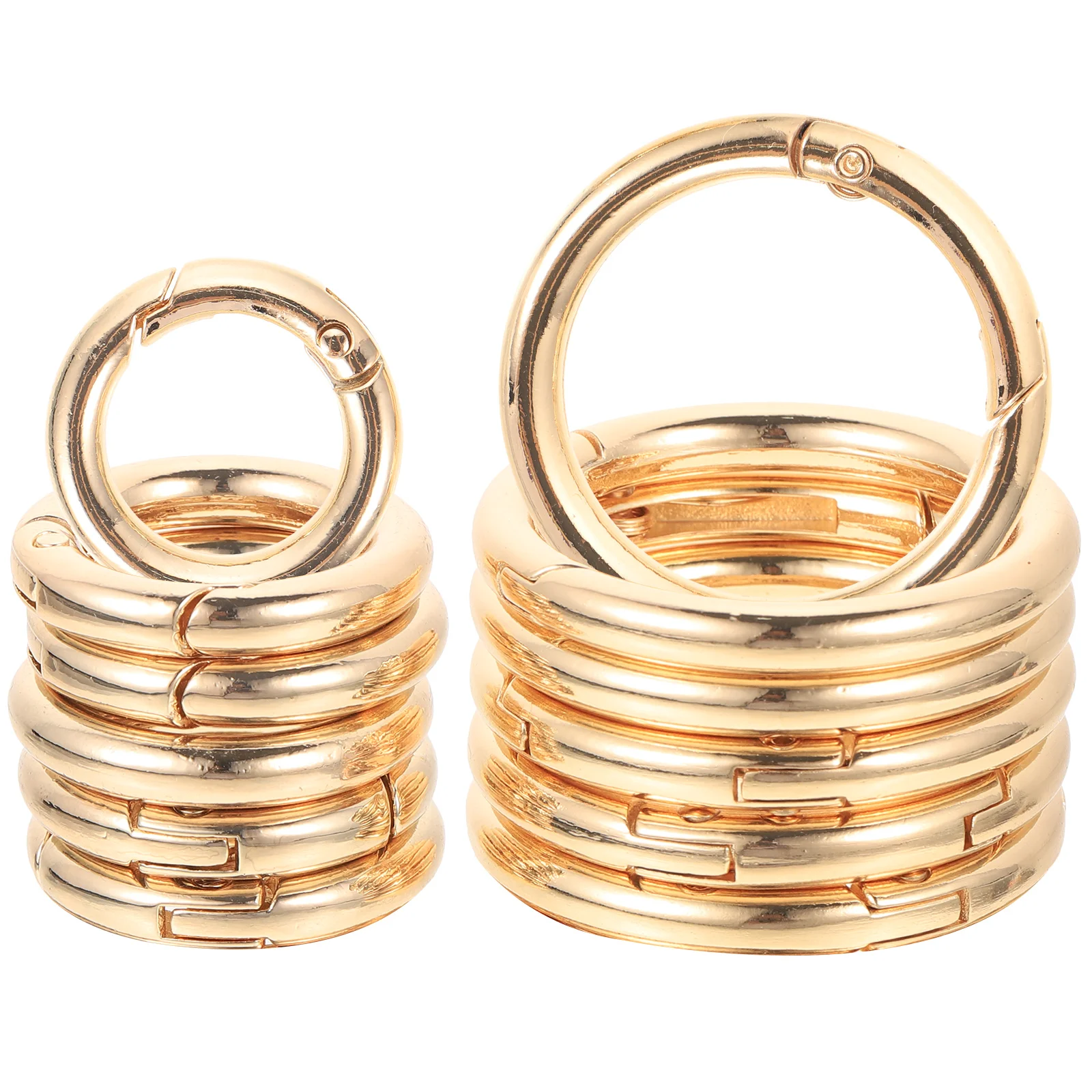 

12 Pcs Spring Coil Key Keychains Trigger Keyring Buckle Rings Clips Zinc Alloy Round Carabiner Spring-loaded Gate