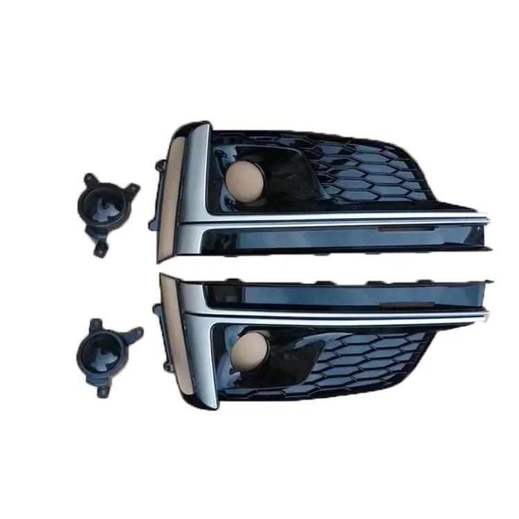 ABS Glossy Black Chrome Car Fog Honeycomb Mesh Grille Fog Light Grille for audis A5 S52017-2019