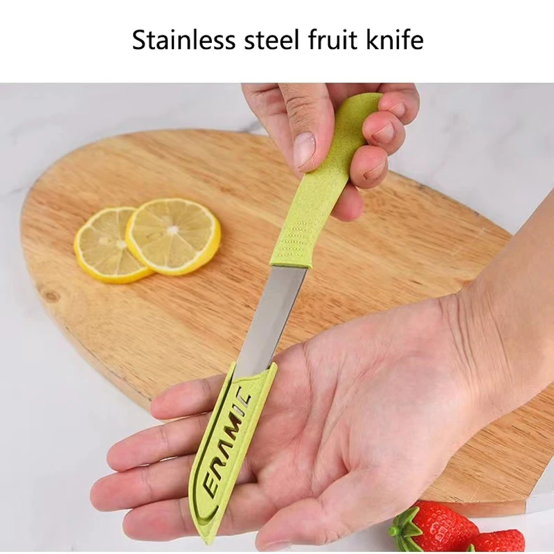 Obstmesser aus Edelstahl, Obst-Set-Messer für den Haushalt. Es ist praktisch zum Tragen von Outdoor-Messern, Obstschäler-Zubehör, kleines Werkzeug