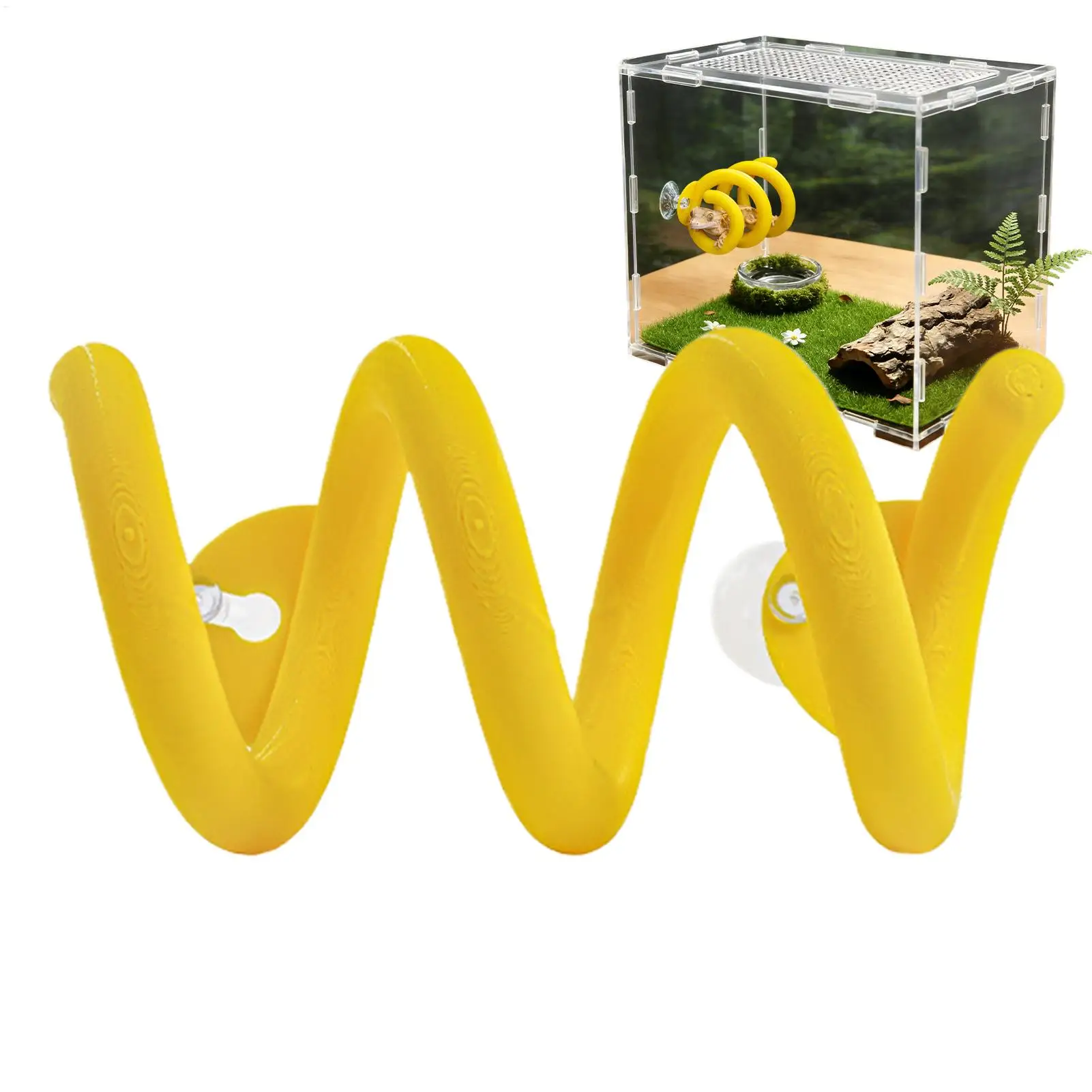 Spiral Rings Reptile Climbing Frame With Suction Cup Base Multi Layer Hiding Rest Platform For Ball Python Corn Snake Bearded - view 6