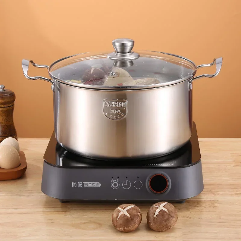 

Kitchen Soup Pot Stainless Steel Cooking Pot kitchen Stock Pot Kitchen Stew Pot Electric Induction Soup Pot