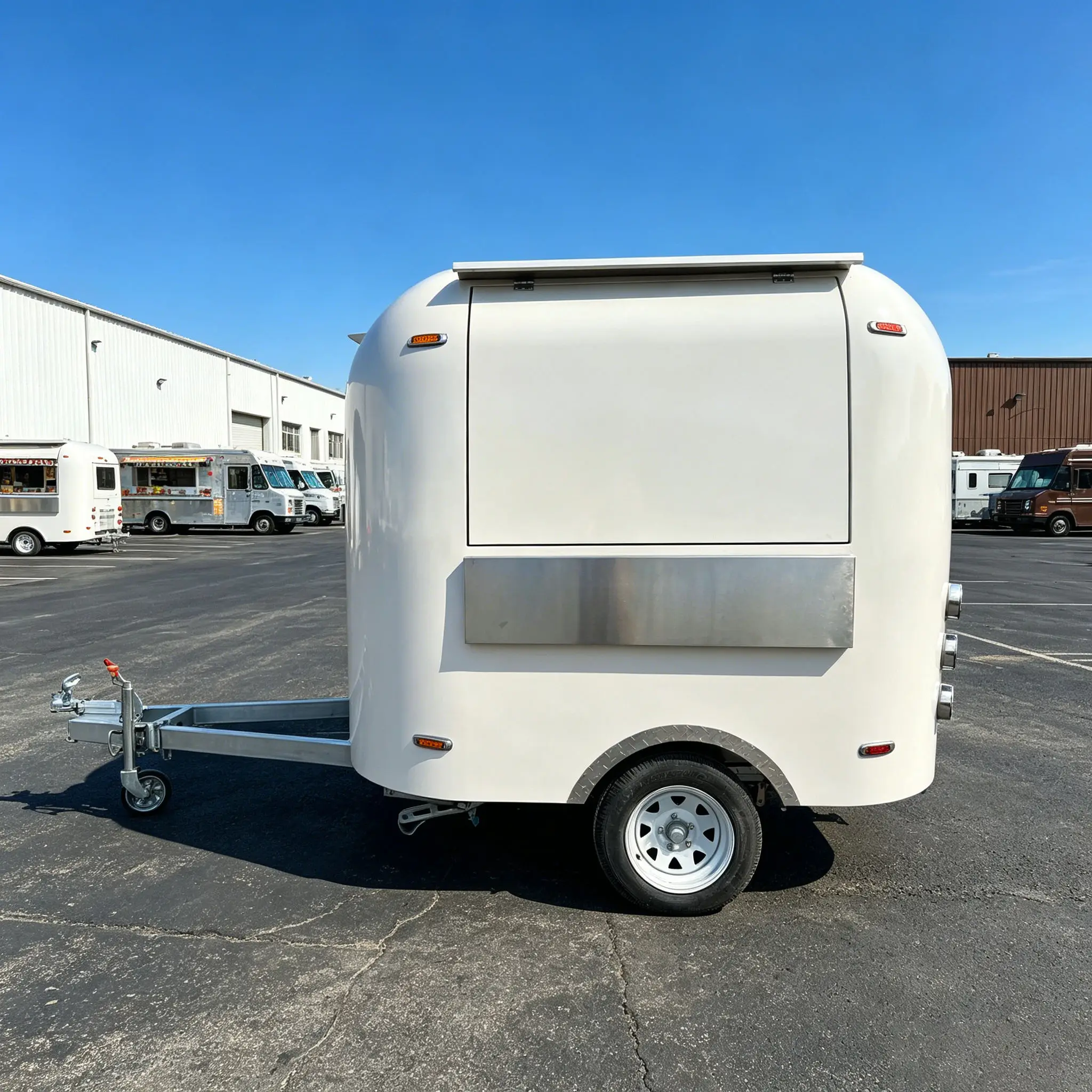 Vintage Style Mobile Food Truck Fully Equipped Mini Service Cart Towable Mobile Food Trailer for Pizza BBQ Food Shop